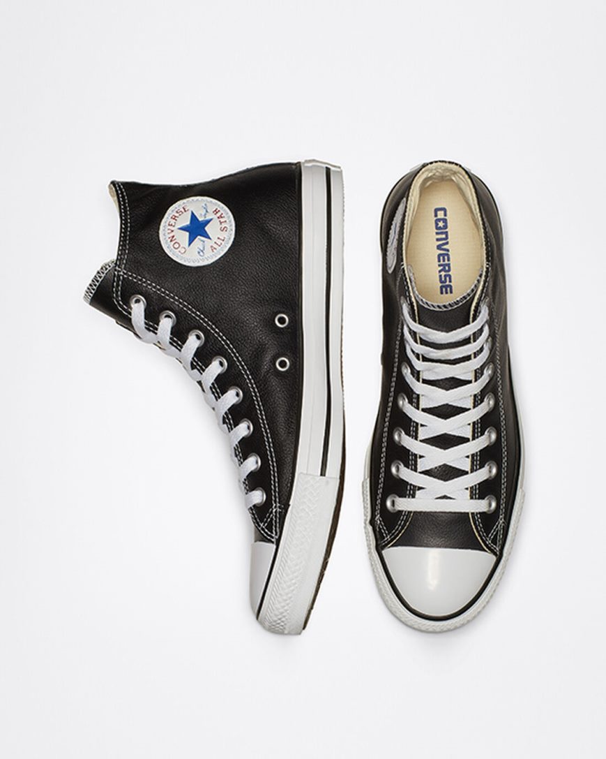 Tenis Converse Chuck Taylor All Star Couro Cano Alto Feminino Pretas | PT C0357P8